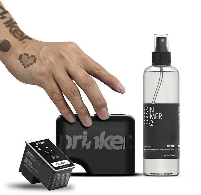 Main image of Prinker M Black Temporary Tattoo Printer, Custom Tattoos in Seconds, Water-Resistant and Soap-Washable, Android & iOS Compatible, Fun & Easy, Festivals Parties Events, Black Cosmetic Ink Included