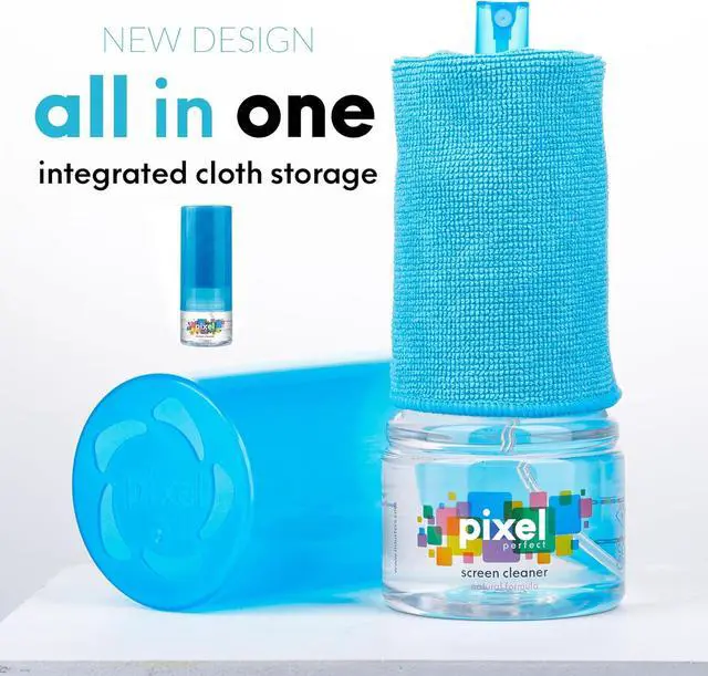 Alt view image 3 of 6 - Pixel Perfect Screen Cleaner Kit 10oz, Natural Plant-Based Formula with 12"x12" Microfiber Towel, Safe for TVs, Laptops, Monitors, Phones, Tablets, Alcohol-Free, All-in-One Cleaning Solution