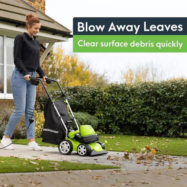 Alt view image 2 of 6 - GreenSweep Vac & Blow Compact 3-in-1 Vacuum, Blower & Mulcher for Small Yards, Artificial Lawns, Grass, Patios & Driveways, Up to 1,500 Sq Ft, 45L Collection Bag