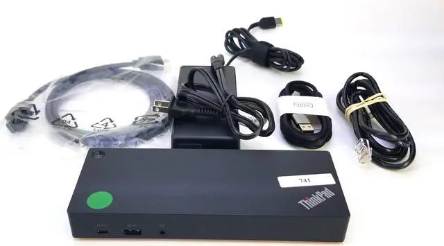 Alt view image 7 of 7 - LENOVO THINKPAD DUD9011D1 HYBRID USB-C USB-A DOCKING STATION 135W AC EXTRAS