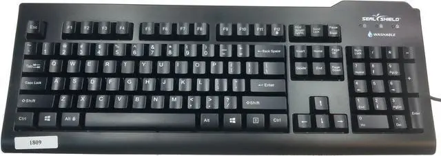 Alt view image 3 of 5 - Seal Shield Silver Seal Keyboard Long Cable - Cable Connectivity - USB Interface - 104 Key - English (US) - QWERTY Layout - Computer - Membrane Keyswitch - Black