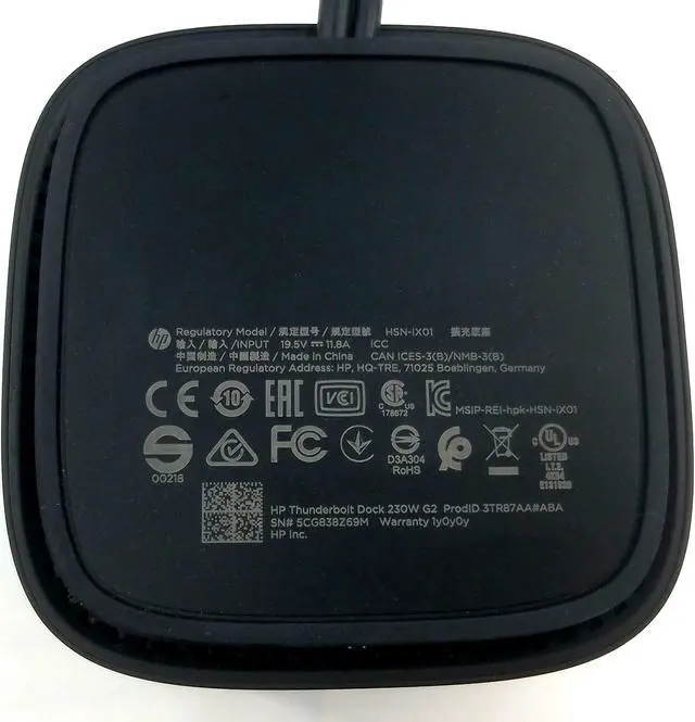 Alt view image 6 of 7 - HP THUNDERBOLT DOCK 230W G2 COMBO CABLE HSN-IX01 230W AC ADAPTER TESTED CLEAN