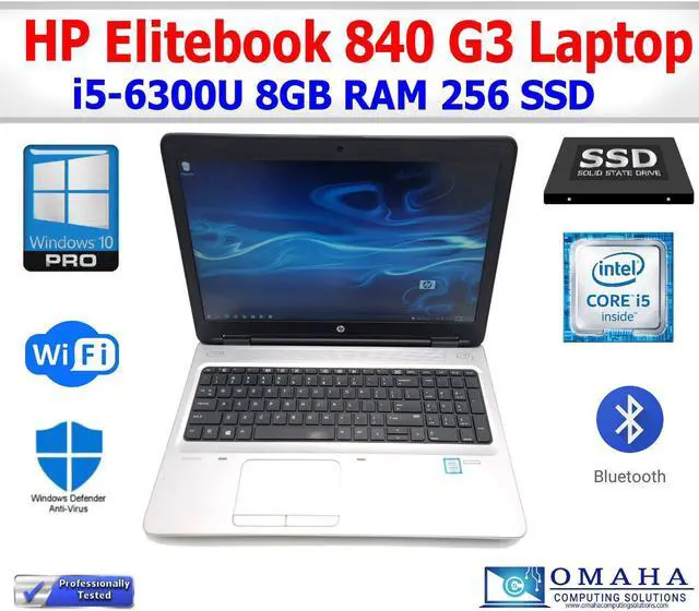 Main image of HP ELITEBOOK 840 G3 LAPTOP i5-6300U 8GB RAM 240GB SSD WIN10PRO WIFI CAM EXTRAS