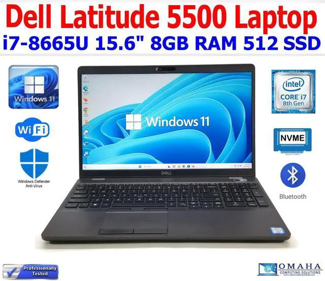 Main image of DELL LATITUDE 5500 i7-8665U 1.90GHz 8GB RAM 512GB SSD WiFi/BT 15.1" W10P EXTRAS