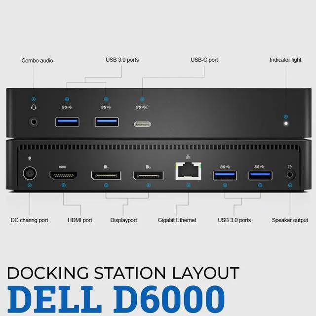 Alt view image 7 of 7 - NEW DELL D6000 UNIVERSAL DOCK USB-C USB 3.0 4K 130W ADAPTER