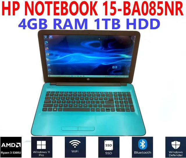 Main image of HP NOTEBOOK 15-BA085NR AMD A8-7410 APU 15.6" 2.20GHz 4GB RAM 1TB HDD WIFI/BT