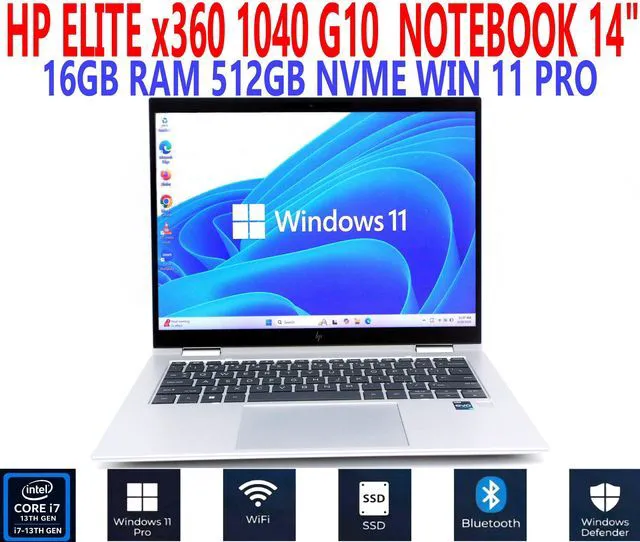 Main image of HP ELITE x360 1040 G10 NOTEBOOK 14" i7-1355U 1.70GHz 16GB RAM 512GB NVME WIN 11 PRO WIFI/BT EXTRAS