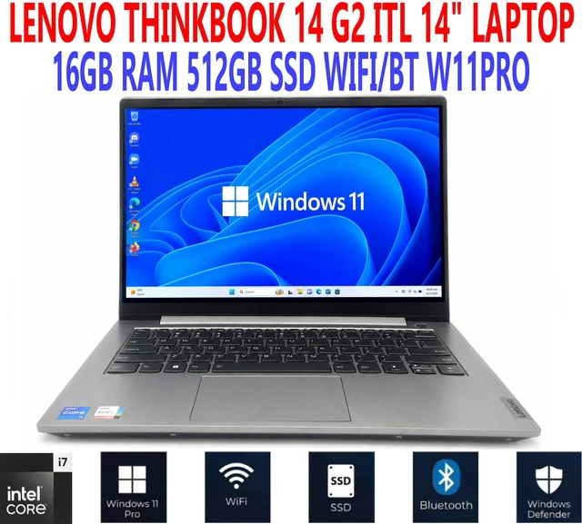 Main image of LENOVO THINKBOOK 14 G2 ITL LAPTOP i7-1165G7 2.80GHz 14" 16GB RAM 512GB SSD WIFI/BT W11PRO EXTRAS