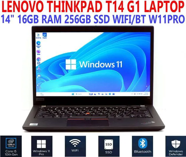 Main image of LENOVO THINKPAD T14 G1 LAPTOP ITL 14" i5-10210U 1.60GHz 16GB RAM 256GB SSD WIFI/BT W11PRO EXTRAS