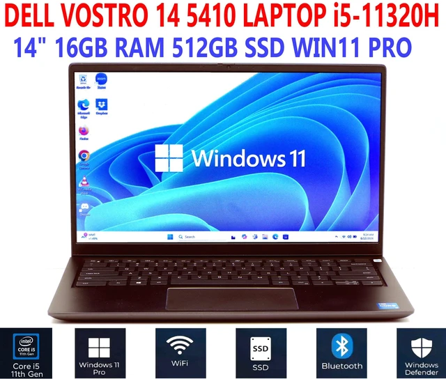 Main image of DELL VOSTRO 5410 LAPTOP i5-11320H 14" 3.20GHz 16GB RAM 512GB SSD WIN11 PRO WIFI/BT