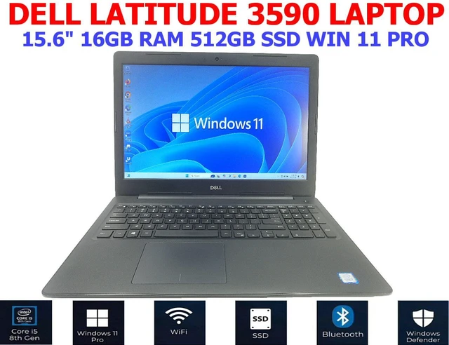 Main image of DELL LATITUDE 3590 LAPTOP 15.6" i5-8250U 1.60GHz 16GB RAM 512GB SSD WIN 11 PRO WIFI/BT EXTRAS