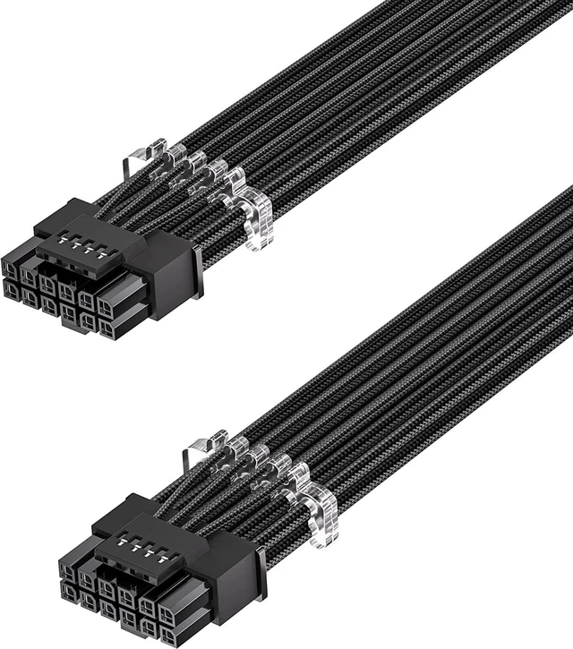 Main image of PCI-e 5.0 GPU Power Cable - 70cm 16pin (12+4) 12VHPWR Male to Male Sleeved Cable with Combs, 600W PCIe 5 Power Cable for Geforce RTX 3090Ti 4070 Ti 4080 4090 to ATX 3.0 Modular Power Supply