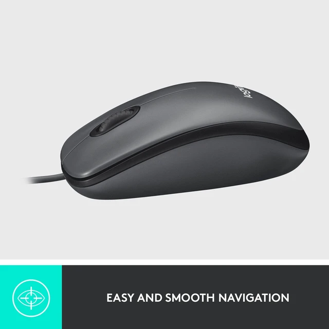 Alt view image 5 of 5 - Logitech M100 Wired USB Mouse, 3-Buttons,1000 DPI Optical Tracking, Ambidextrous, Compatible with PC, Mac, Laptop, Gray