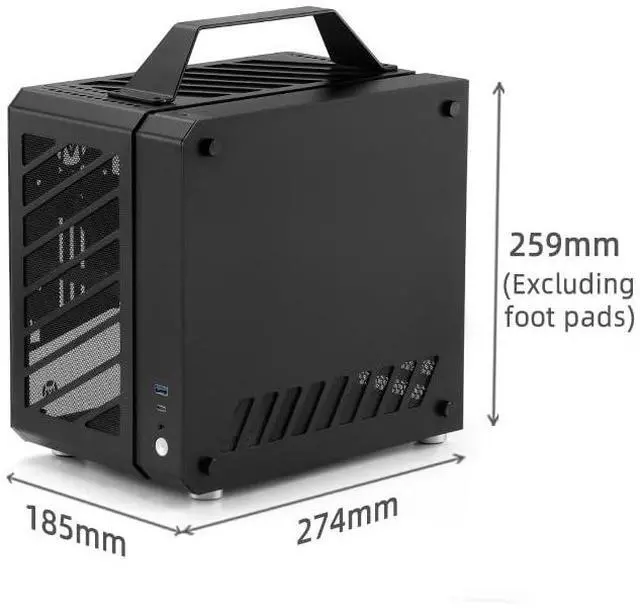 Alt view image 3 of 6 - Mechanic Master Cool Cube Series C25Plus Mini-ITX Case/Alumium/Steel/GPU Length Within 269mm, ATX14cm/SFX/L PSU Computer Case