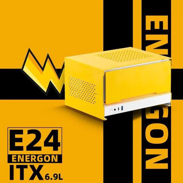 Alt view image 2 of 4 - Mechanic Master E24 Energy Box Portable Horizontal Desktop Computer SFX Aluminum Alloy NAS Small Case 6.9L/PCle4.0 GPU Riser Inc Yellow