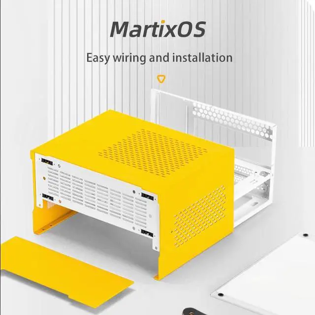 Alt view image 4 of 4 - Mechanic Master E24 Energy Box Portable Horizontal Desktop Computer SFX Aluminum Alloy NAS Small Case 6.9L/PCle4.0 GPU Riser Inc Yellow