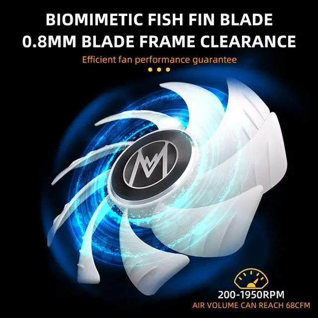 Alt view image 5 of 7 - Mechanic Master KaKaLock Magic Cableless Series KL120 - Kaka 120mm Fan Cableless PWM aRGB Fan  3 Packs White