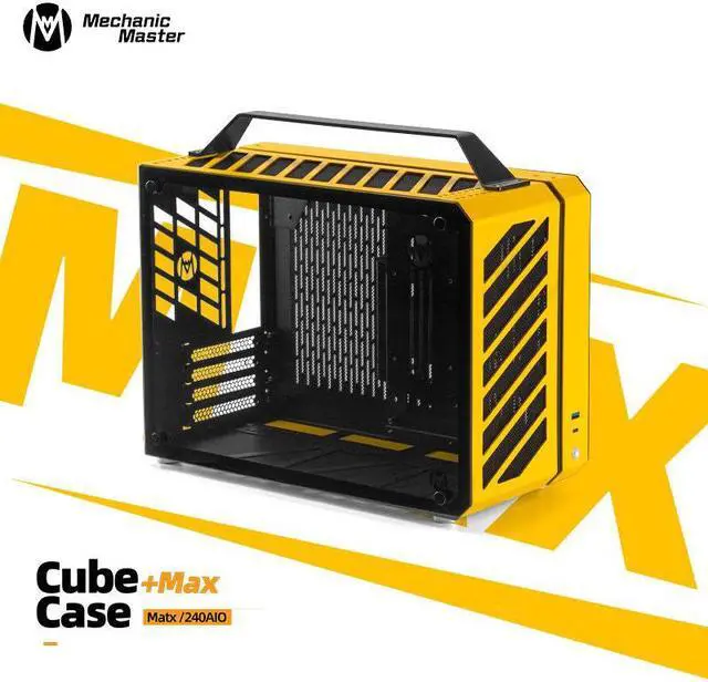 Main image of Mechanical Master C+Max Desktop Compact with Handle - MATX case,specially designed for longer GPUs, supporting 240 AIO and ATX14cm/SFX PSU, Multi-Function Bracket (HDD/Fan)  (Moonlight Silver)