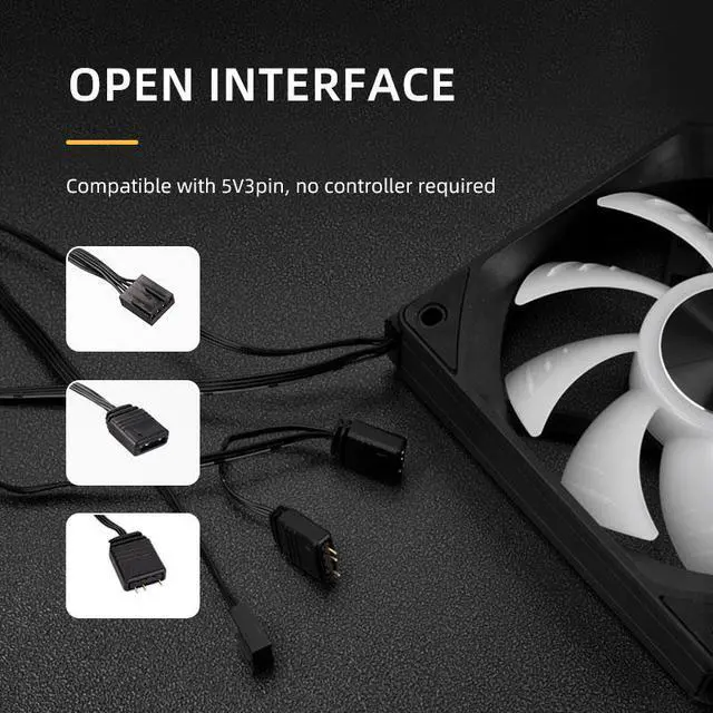 Alt view image 4 of 6 - Mechanic Master KaKaLock Magic Cableless Series KL120 -wild 120mm Fan Cableless PWM aRGB Fan   White 1 Pack