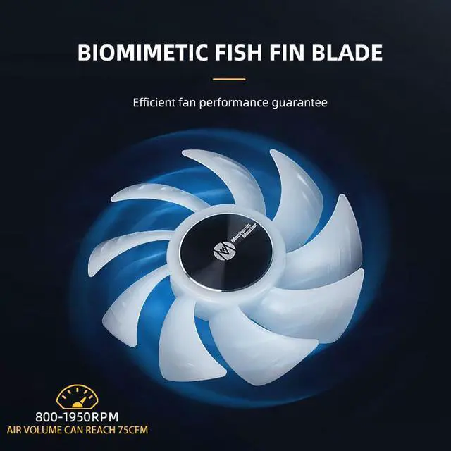 Alt view image 3 of 6 - Mechanic Master KaKaLock Magic Cableless Series KL120 -wild 120mm Fan Cableless PWM aRGB Fan   White 1 Pack