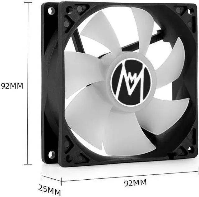 Alt view image 2 of 6 - Mechanic Master 9025 90mm Fan ARGB PWM temperature controlled speed regulation 4pin-3pin series Silent Computer Cooling PC Case Fan  Black 2 Packs