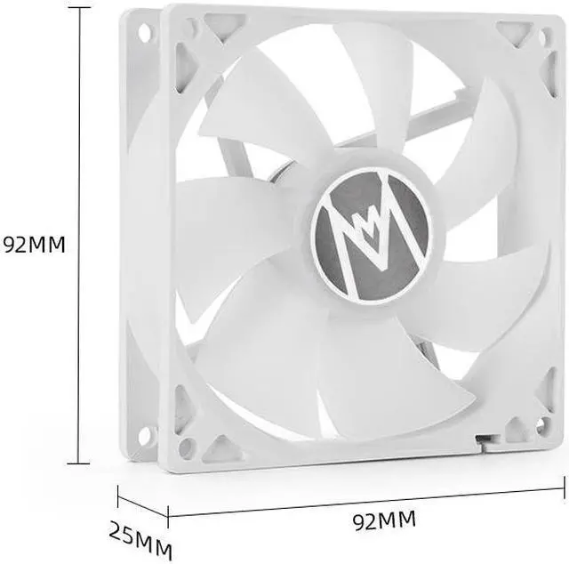 Alt view image 2 of 6 - Mechanic Master 9025 90mm Fan ARGB PWM temperature controlled speed regulation 4pin-3pin series Silent Computer Cooling PC Case Fan  White 2 Packs