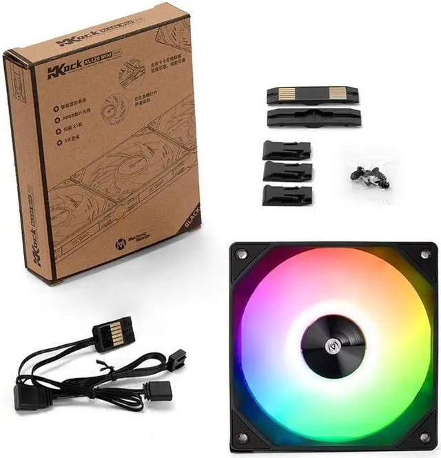 Alt view image 2 of 6 - Mechanic Master KaKaLock Magic Cableless Series KL120 -wild 120mm Fan Cableless PWM aRGB Fan  Black 1 Pack