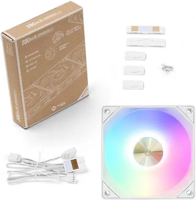 Alt view image 2 of 6 - Mechanic Master KaKaLock Magic Cableless Series KL120 -wild 120mm Fan Cableless PWM aRGB Fan   White 1 Pack