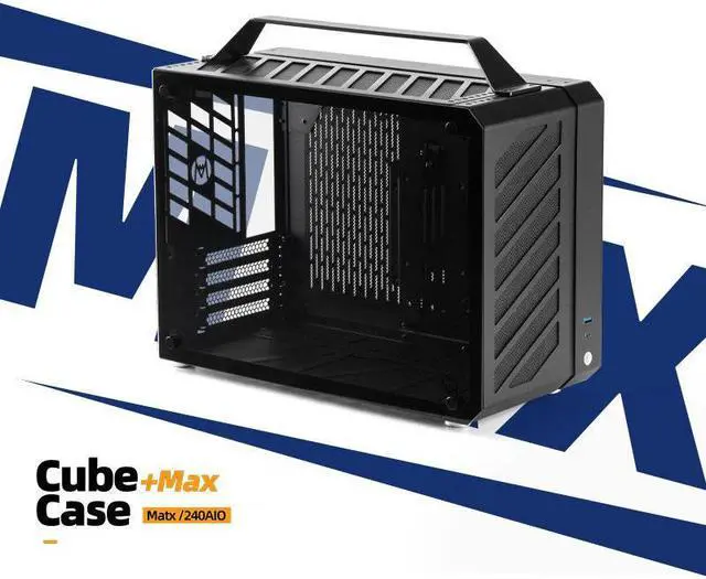 Main image of Mechanical Master C+Max Desktop Compact with Handle - MATX case,specially designed for longer GPUs, supporting 240 AIO and ATX14cm/SFX PSU, Multi-Function Bracket (HDD/Fan)  (Elegant Black)