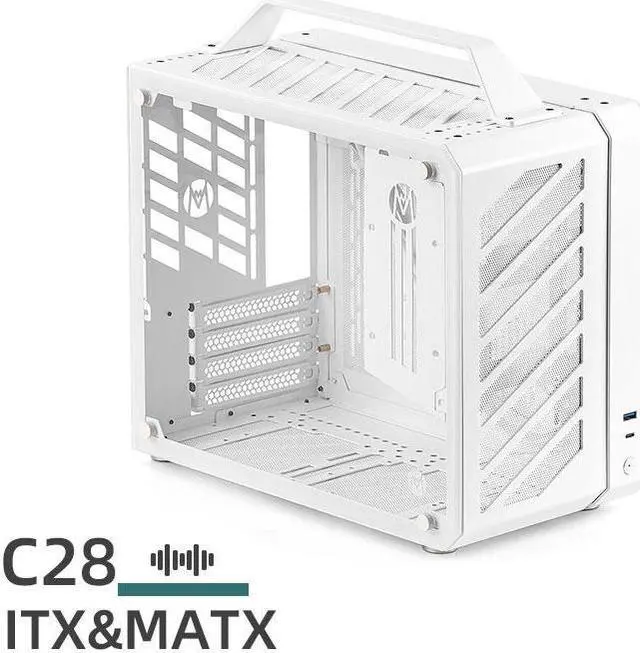 Main image of Mechanic master C28 case | 17.9L ultra-compact portable handle MATX compatible with 240 Aio /162mm air-cooler options SFX & ATX power supply compatible space-saving PC case Case (Polar White)
