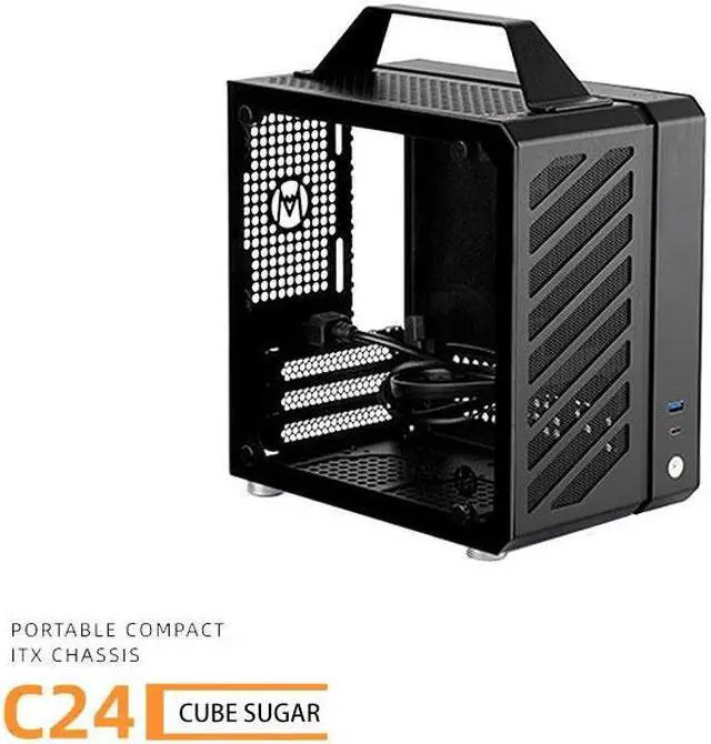 Main image of Mechanic Master C24 Small Cube Sugar Mini-ITX Chassis / Alumium / Steel / Temered Glass ITX Small Form Factor Computer Case Black