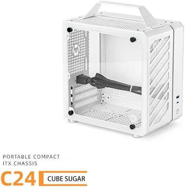 Main image of Mechanic Master C24 Small Cube Sugar Mini-ITX Chassis / Alumium / Steel / Temered Glass ITX Small Form Factor Computer Case White