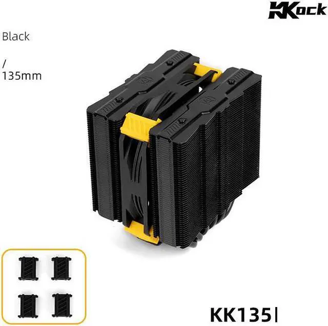 Alt view image 2 of 6 - Mechanic Master KK135 CPU Cooler 6 Heat 135mm Height Pipes Dual-Tower CPUAir Cooler with 120mm PWM Fan TDP 210W, CPU Fan for Intel 1700/1200/115X.AMD AM5/AM4