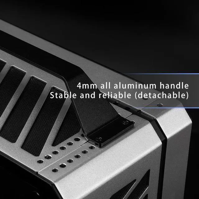 Alt view image 5 of 7 - Mechanic Master C34Plus Portable Desktop ATX Case with Aluminum Handle - 5-Slot Mode Switchable, MATX Motherboard Support, 240mm AIO Compatibility (RAM Height 44mm), Fits Extra-Long GPUs