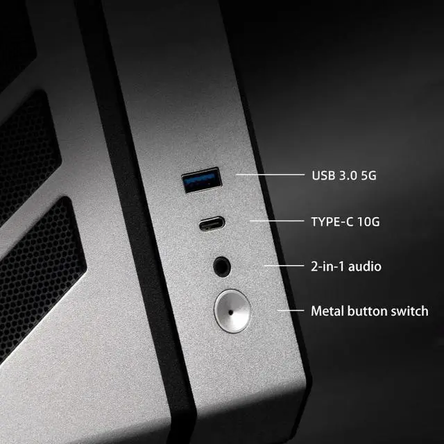 Alt view image 6 of 7 - Mechanic Master C34Plus Portable Desktop ATX Case with Aluminum Handle - 5-Slot Mode Switchable, MATX Motherboard Support, 240mm AIO Compatibility (RAM Height 44mm), Fits Extra-Long GPUs