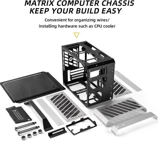 Alt view image 3 of 7 - Mechanic master C28 case | 17.9L ultra-compact portable handle MATX compatible with 240 Aio /162mm air-cooler options SFX & ATX power supply compatible space-saving PC case Case (Moonlight Silver)