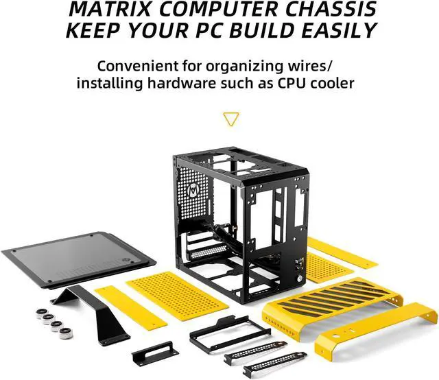 Alt view image 3 of 7 - Mechanic Master C24 Small Cube Sugar Mini-ITX Chassis / Alumium / Steel / Temered Glass ITX Small Form Factor Computer Case Yellow