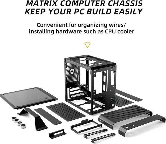 Alt view image 3 of 7 - Mechanic Master C24 Small Cube Sugar Mini-ITX Chassis / Alumium / Steel / Temered Glass ITX Small Form Factor Computer Case Black