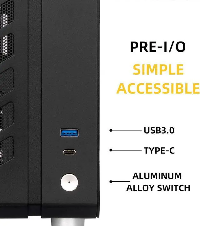 Alt view image 5 of 7 - Mechanic Master C24 Small Cube Sugar Mini-ITX Chassis / Alumium / Steel / Temered Glass ITX Small Form Factor Computer Case Black