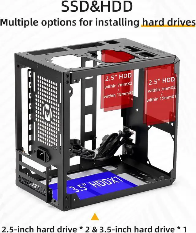 Alt view image 7 of 7 - Mechanic Master C24 Small Cube Sugar Mini-ITX Chassis / Alumium / Steel / Temered Glass ITX Small Form Factor Computer Case Black