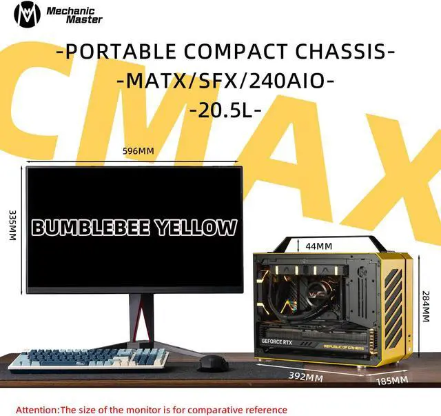 Alt view image 3 of 7 - Mechanical Master C+Max Desktop Compact with Handle - MATX case,specially designed for longer GPUs, supporting 240 AIO and ATX14cm/SFX PSU, Multi-Function Bracket (HDD/Fan)  (Moonlight Silver)