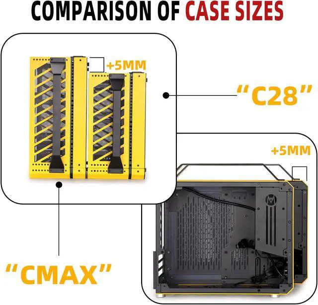 Alt view image 7 of 7 - Mechanical Master C+Max Desktop Compact with Handle - MATX case,specially designed for longer GPUs, supporting 240 AIO and ATX14cm/SFX PSU, Multi-Function Bracket (HDD/Fan)  (Elegant Black)