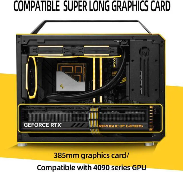 Alt view image 6 of 7 - Mechanical Master C+Max Desktop Compact with Handle - MATX case,specially designed for longer GPUs, supporting 240 AIO and ATX14cm/SFX PSU, Multi-Function Bracket (HDD/Fan)  (Elegant Black)