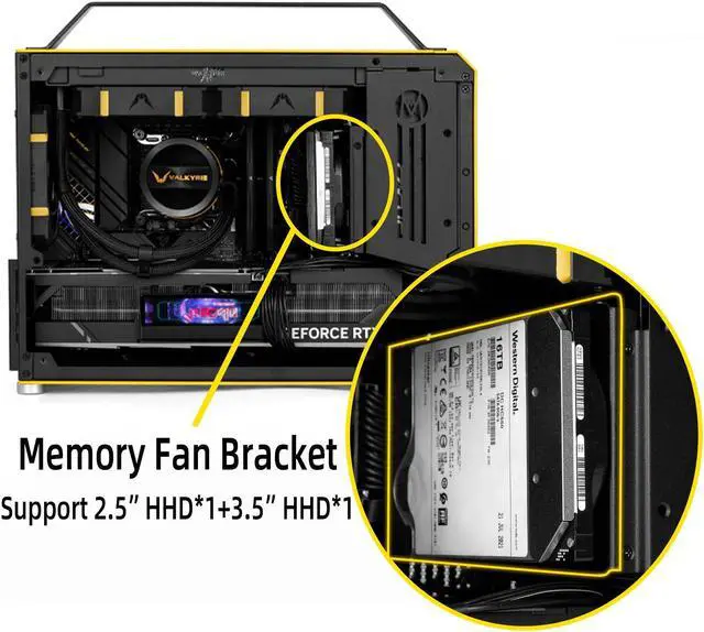 Alt view image 6 of 7 - Mechanical Master C+Max Desktop Compact with Handle - MATX case,specially designed for longer GPUs, supporting 240 AIO and ATX14cm/SFX PSU, Multi-Function Bracket (HDD/Fan)  (Moonlight Silver)
