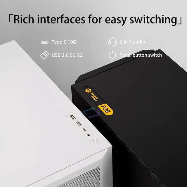 Alt view image 5 of 6 - Mechanic Master Flyer series F36 MATX case support BTF back plug motherboard 280 water-cooled 165MM air-cooled white