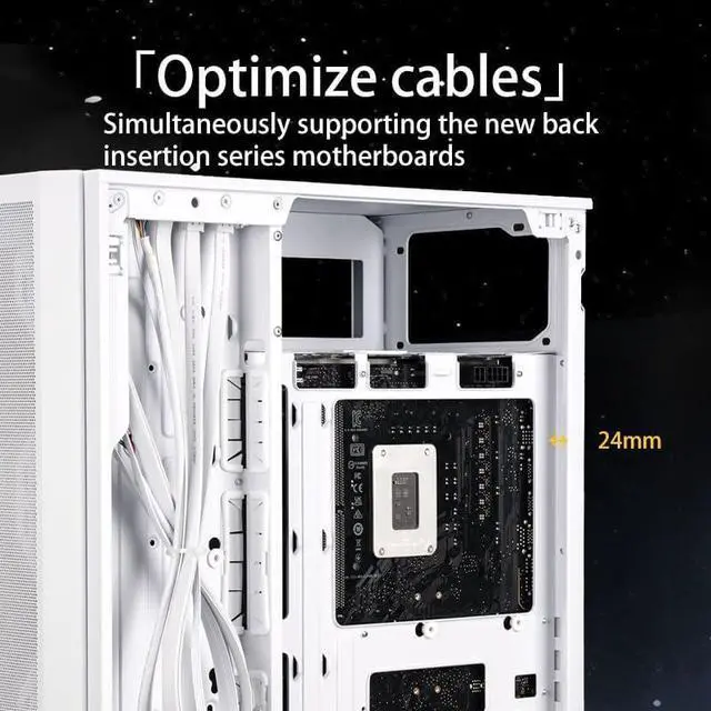 Alt view image 4 of 6 - Mechanic Master Flyer series F36 MATX case support BTF back plug motherboard 280 water-cooled 165MM air-cooled white