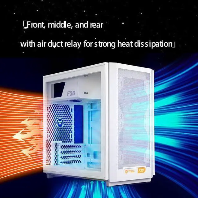 Alt view image 3 of 6 - Mechanic Master Flyer series F36 MATX case support BTF back plug motherboard 280 water-cooled 165MM air-cooled white