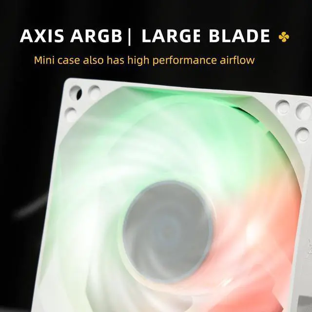 Alt view image 5 of 5 - Mechanic Master 8025 80mm Fan ARGB PWM temperature controlled speed regulation 4pin-3pin series Silent Computer Cooling PC Case Fan  White 2 Packs