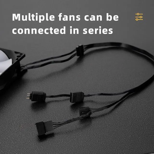 Alt view image 4 of 5 - Mechanic Master 8025 80mm Fan ARGB PWM temperature controlled speed regulation 4pin-3pin series Silent Computer Cooling PC Case Fan  White 2 Packs