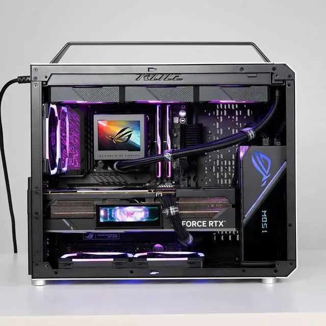 Alt view image 7 of 7 - Mechanic master C34pro side penetrating 360 water-cooled eatx portable desktop computer aluminum alloy case Black